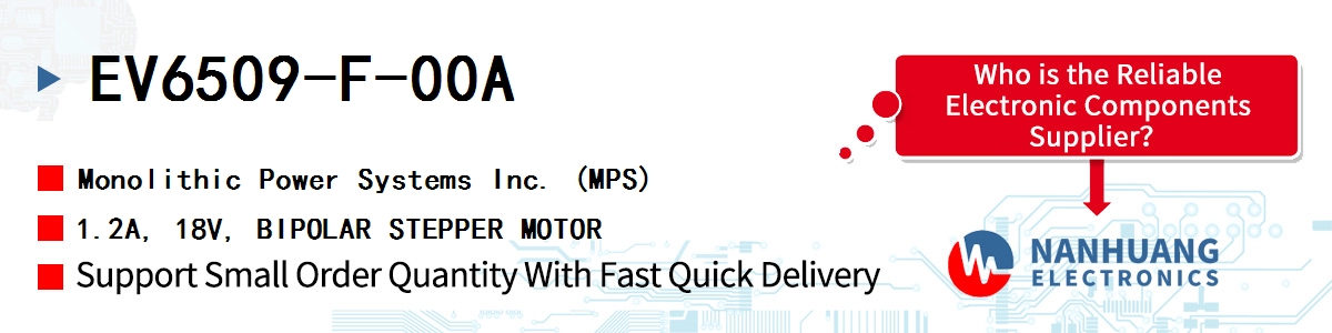 EV6509-F-00A MPS 1.2A, 18V, BIPOLAR STEPPER MOTOR