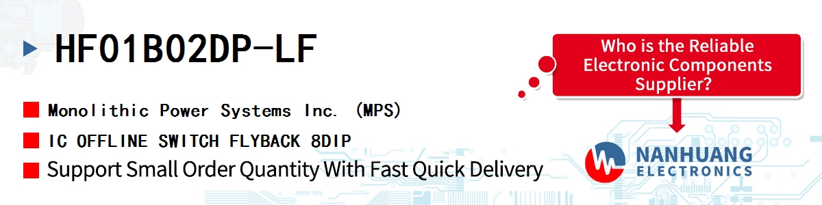 HF01B02DP-LF MPS IC OFFLINE SWITCH FLYBACK 8DIP