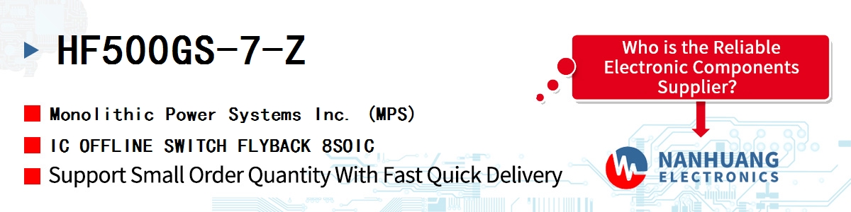 HF500GS-7-Z MPS IC OFFLINE SWITCH FLYBACK 8SOIC