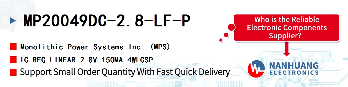 MP20049DC-2.8-LF-P MPS IC REG LINEAR 2.8V 150MA 4WLCSP