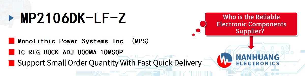 MP2106DK-LF-Z MPS IC REG BUCK ADJ 800MA 10MSOP