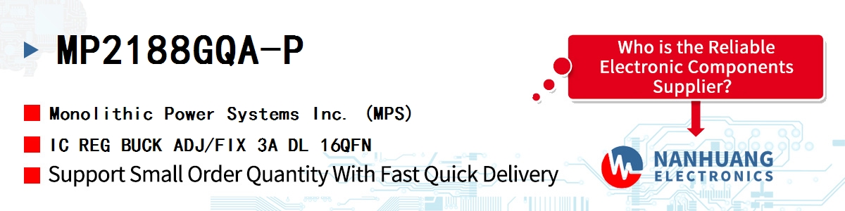 MP2188GQA-P MPS IC REG BUCK ADJ/FIX 3A DL 16QFN