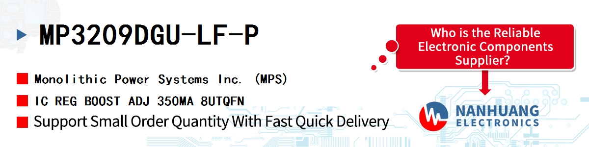 MP3209DGU-LF-P MPS IC REG BOOST ADJ 350MA 8UTQFN