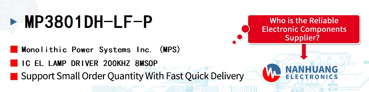 MP3801DH-LF-P MPS IC EL LAMP DRIVER 200KHZ 8MSOP