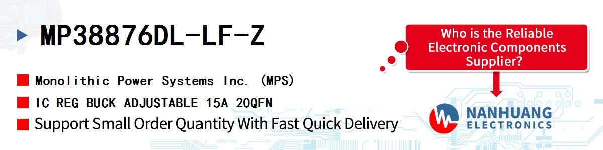 MP38876DL-LF-Z MPS IC REG BUCK ADJUSTABLE 15A 20QFN