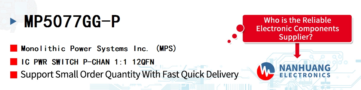 MP5077GG-P MPS IC PWR SWITCH P-CHAN 1:1 12QFN