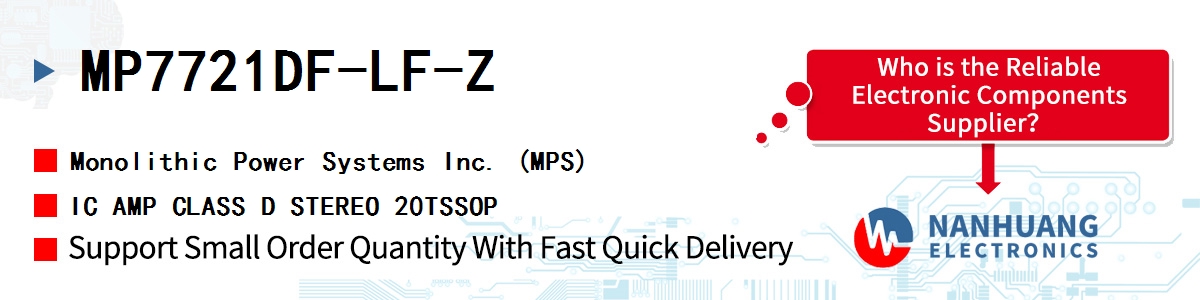 MP7721DF-LF-Z MPS IC AMP CLASS D STEREO 20TSSOP