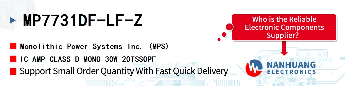 MP7731DF-LF-Z MPS IC AMP CLASS D MONO 30W 20TSSOPF