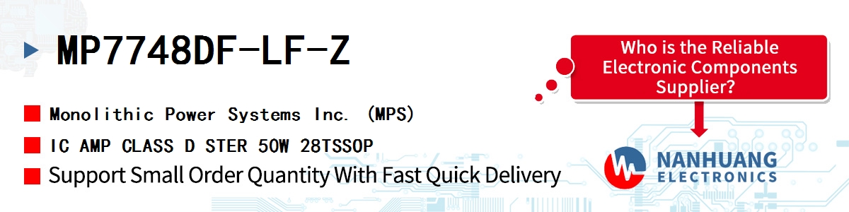 MP7748DF-LF-Z MPS IC AMP CLASS D STER 50W 28TSSOP