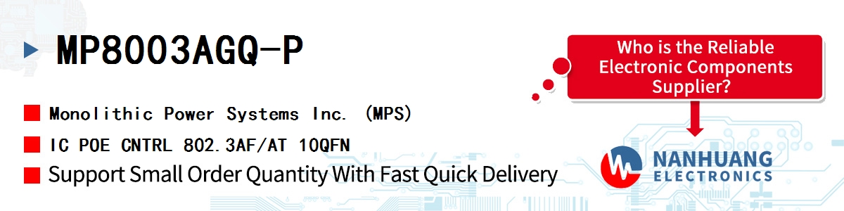 MP8003AGQ-P MPS IC POE CNTRL 802.3AF/AT 10QFN