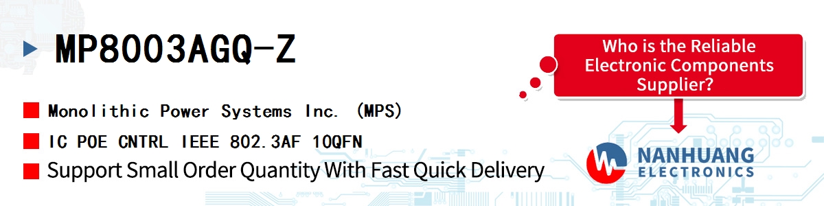 MP8003AGQ-Z MPS IC POE CNTRL IEEE 802.3AF 10QFN
