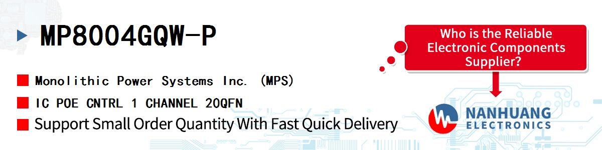 MP8004GQW-P MPS IC POE CNTRL 1 CHANNEL 20QFN