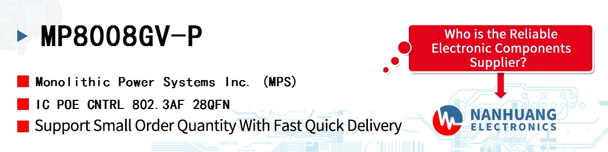 MP8008GV-P MPS IC POE CNTRL 802.3AF 28QFN