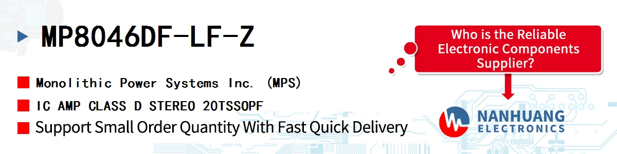MP8046DF-LF-Z MPS IC AMP CLASS D STEREO 20TSSOPF