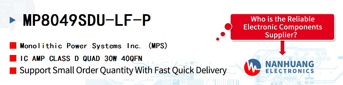 MP8049SDU-LF-P MPS IC AMP CLASS D QUAD 30W 40QFN