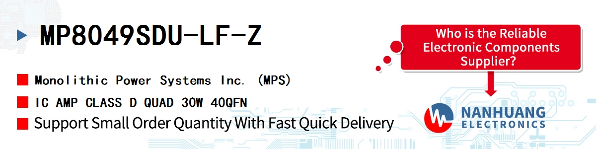 MP8049SDU-LF-Z MPS IC AMP CLASS D QUAD 30W 40QFN