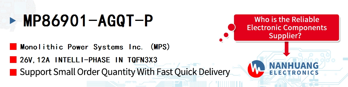 MP86901-AGQT-P MPS 26V,12A INTELLI-PHASE IN TQFN3X3