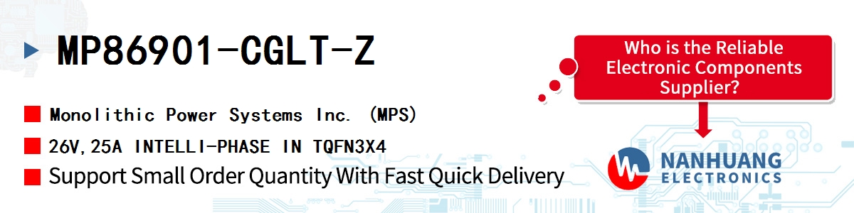 MP86901-CGLT-Z MPS 26V,25A INTELLI-PHASE IN TQFN3X4