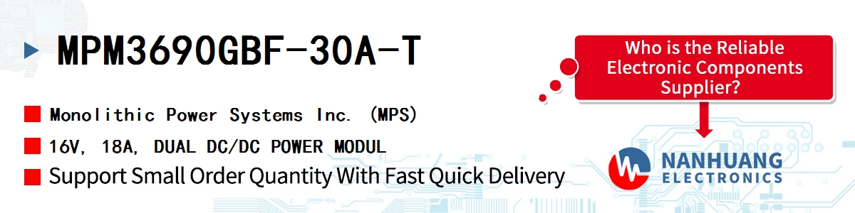 MPM3690GBF-30A-T MPS 16V, 18A, DUAL DC/DC POWER MODUL