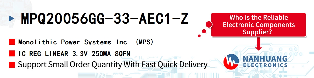 MPQ20056GG-33-AEC1-Z MPS IC REG LINEAR 3.3V 250MA 8QFN
