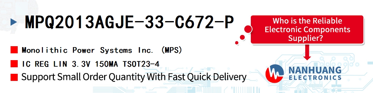 MPQ2013AGJE-33-C672-P MPS IC REG LIN 3.3V 150MA TSOT23-4
