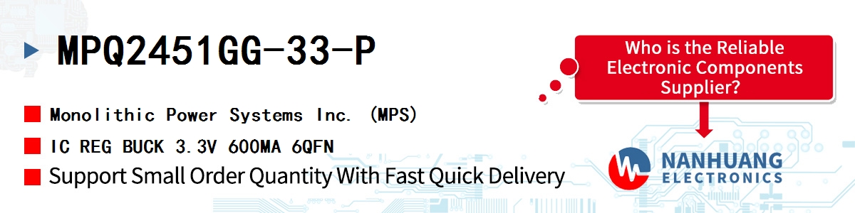 MPQ2451GG-33-P MPS IC REG BUCK 3.3V 600MA 6QFN