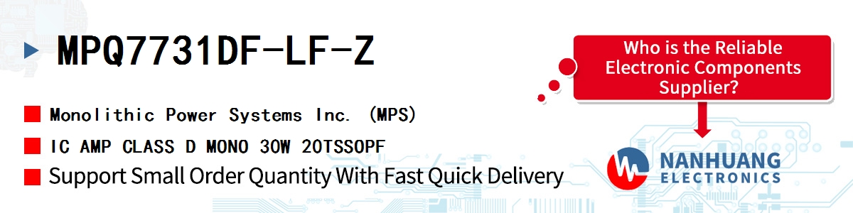 MPQ7731DF-LF-Z MPS IC AMP CLASS D MONO 30W 20TSSOPF