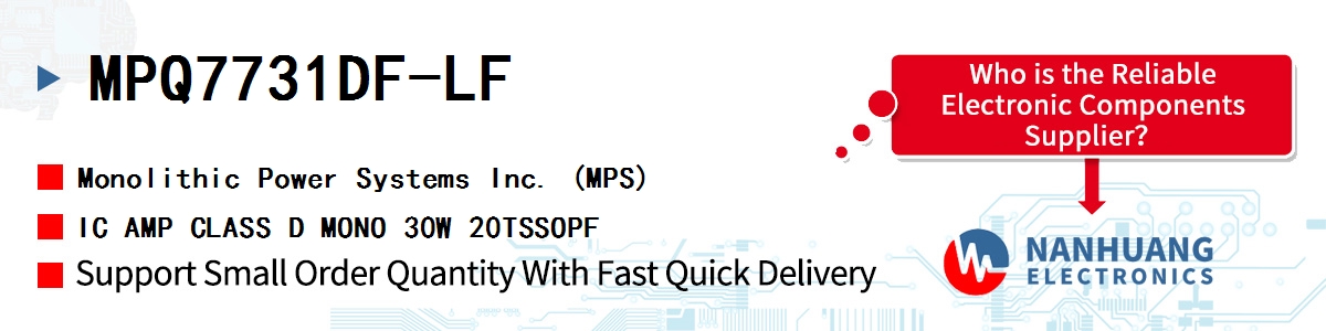 MPQ7731DF-LF MPS IC AMP CLASS D MONO 30W 20TSSOPF